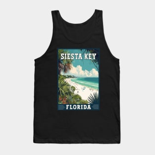 Siesta Key Florida Tropical Paradise Travel Art Tank Top